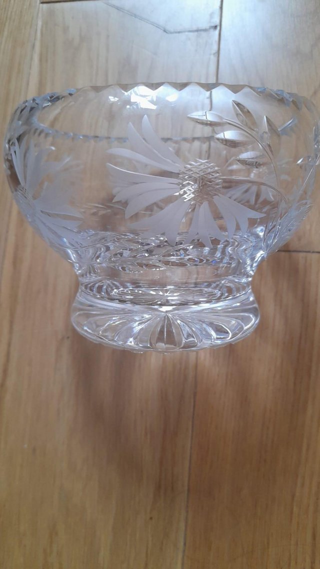 Preview of the first image of 2 Vintage crystal glass vases.