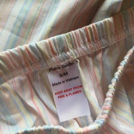 Image 3 of S/M PIERRE CARDIN 100% Cotton Candy Stripe PJ Bottoms As New