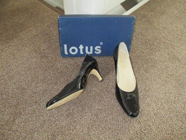 Preview of the first image of Lotus black patent leather shoes. Reduced!.