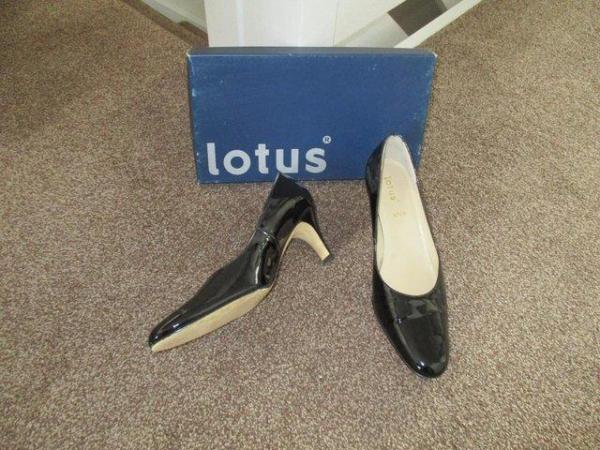 Image 1 of Lotus black patent leather shoes. Reduced!
