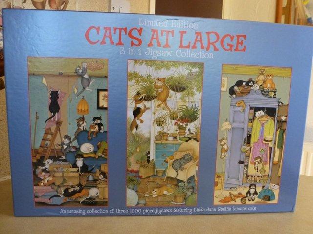 Preview of the first image of Cats at Large - 3 x 1000 piece Limited Edition Jigsaws.