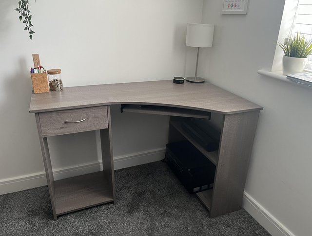 Preview of the first image of Home Office Corner Desk with Storage.