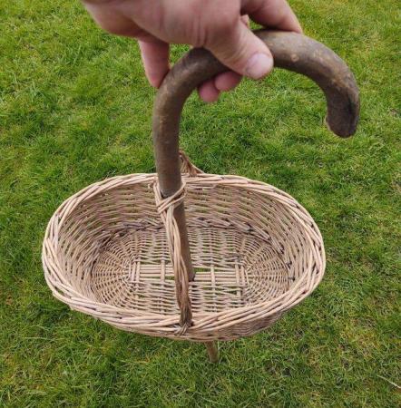 Image 2 of Handmade Walking Stick With A Basket