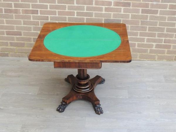 Image 10 of Antique Walnut Card Table Console (UK Delivery)