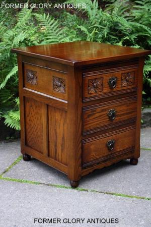 Image 32 of OLD CHARM LIGHT OAK BEDSIDE LAMP TABLES CHESTS OF DRAWERS