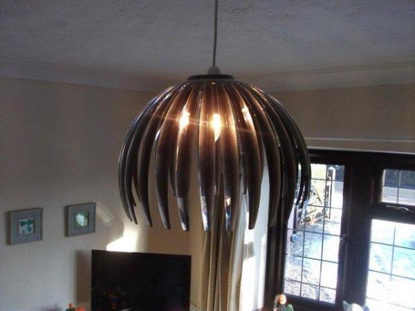 Image 1 of Ceiling Lamp shade. Black plastic. very good condition.