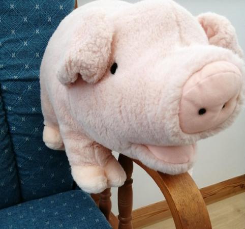 Image 2 of A Medium Sized Keel Simply Soft Pink Plush Pig.