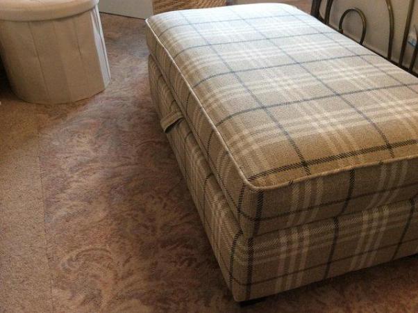 Image 1 of Storage Footstool in Biege Check vgc