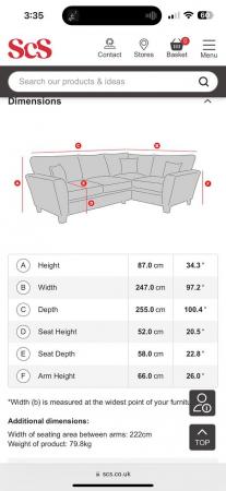 Image 2 of grey fabric corner sofa for sale