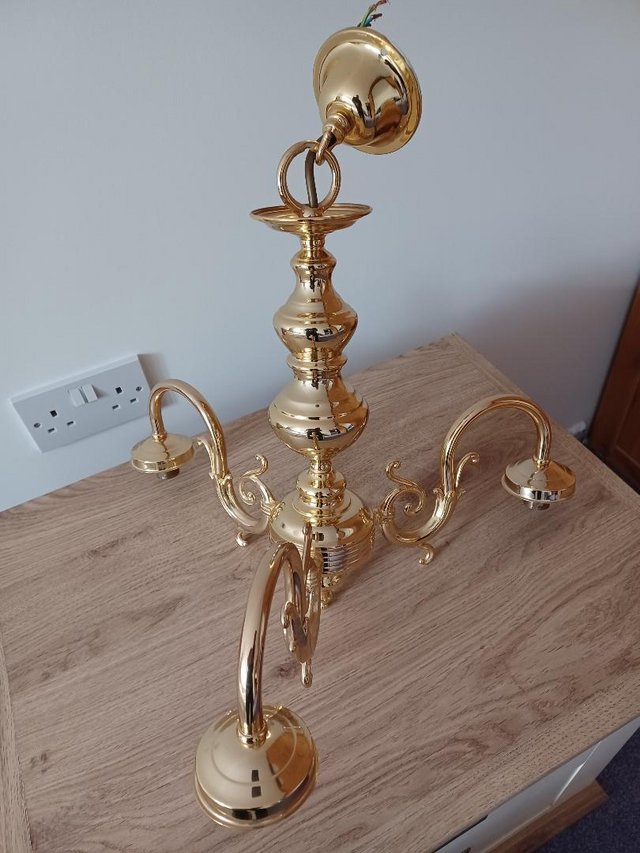 Preview of the first image of Antique Gold Interior Light Fitting In Excellent Condition.
