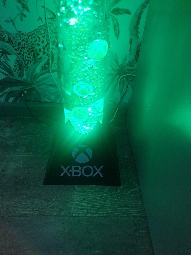 Preview of the first image of X Large xbox lamp with lights and logo.