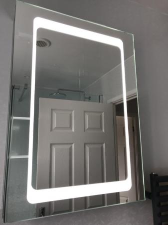 Image 2 of Pebble grey nimbus mirror with shelves