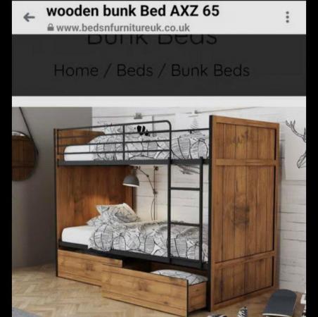 Image 1 of Quality Wood Bunk Beds Drawers Kids Bed 3ft Single