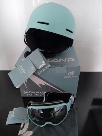 Image 2 of chldren's ski helmet and goggles set
