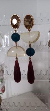 Image 1 of 3 x pairs of statement funky dangly earrings