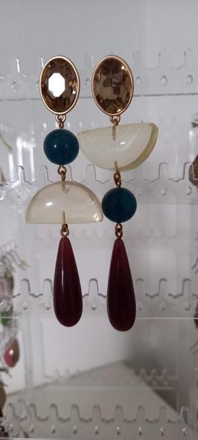 Preview of the first image of 3 x pairs of statement funky dangly earrings.