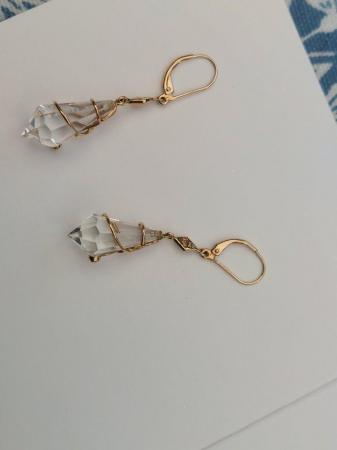 Image 4 of Urine Geller rock crystal and gold earrings