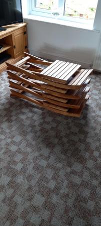 Image 1 of Small fold away solid wood chairs