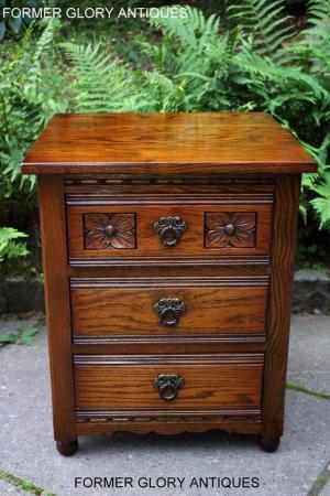 Image 14 of OLD CHARM LIGHT OAK BEDSIDE LAMP TABLES CHESTS OF DRAWERS