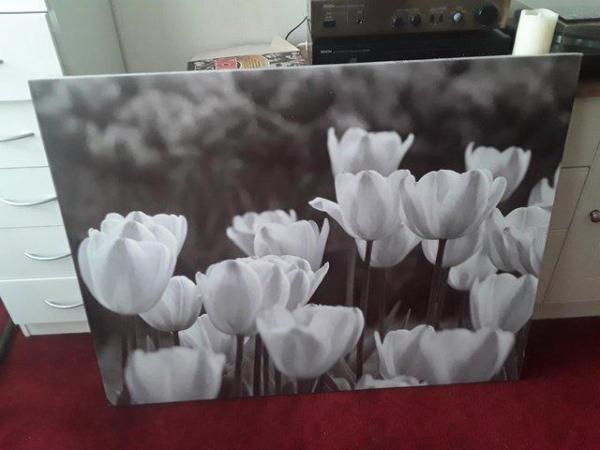 Image 1 of Large black and white canvas print