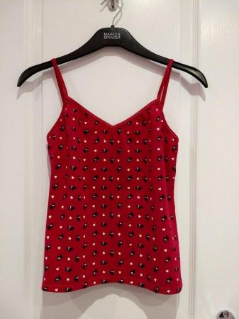 Image 1 of New Women's Bhs Summer Pyjama Cami Top Size 10 12 Red