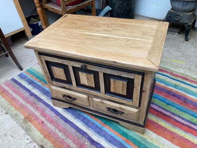 Preview of the first image of Upcycled solid oak sideboard/tv cabinet.