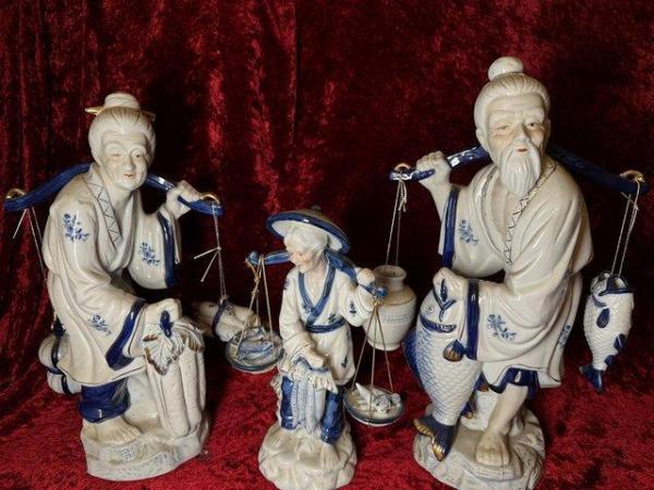Image 1 of Chinese figures fisherman statues