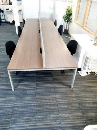 Image 4 of Extra large office bench/pod desk/table wood finish