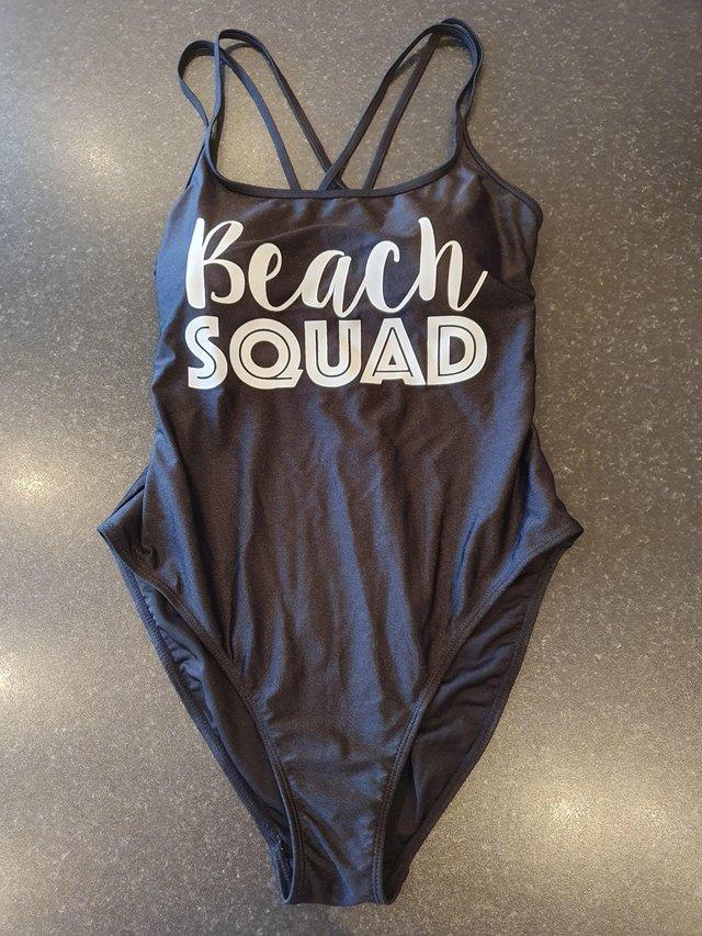 Preview of the first image of Size 18 black swimming costume.