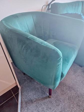 Image 2 of Dfs velvet green cocktail chair