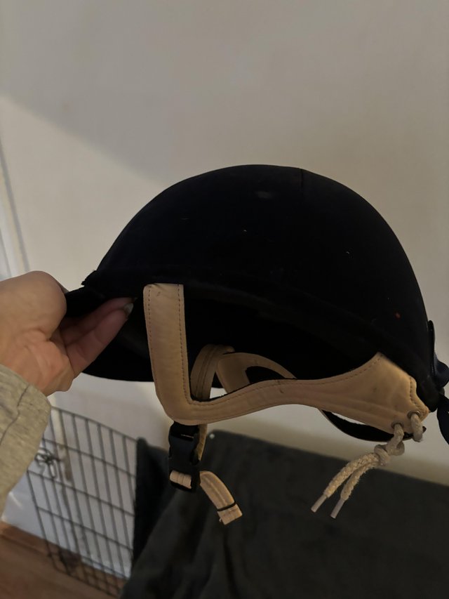 Preview of the first image of Caldene navy and beige riding hat.