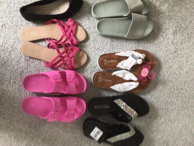 Preview of the first image of Assortment of Ladies Summer Sandals size 7, some never worn.