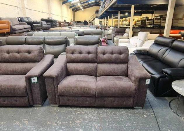 Image 6 of La-z-boy Hollywood brown fabric 4+2 seater sofas