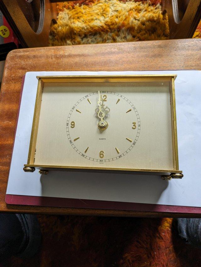 Preview of the first image of Solid brass Garrard vintage brass clock..