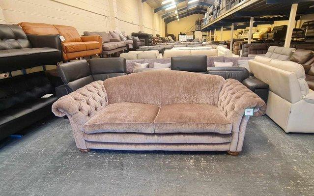 Preview of the first image of Ex-display Loch Leven mink fabric 4 seater sofa.
