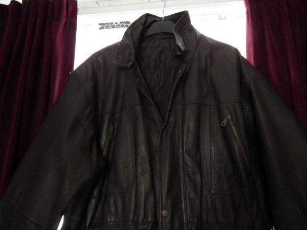 Image 2 of Men's brown soft leather jacket 54" XXL