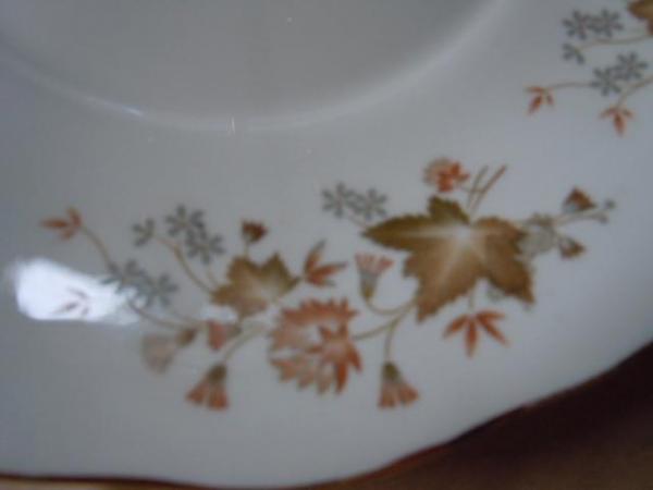 Image 2 of Cake Stand Colclough Autumn Brown Leaves Vintage Tea Party