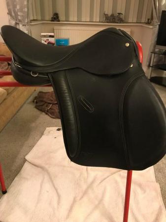 Image 3 of Antill Saracen  English leather black GP saddle. 171/2 inc