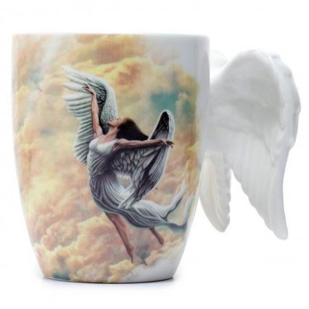 Image 3 of Novelty Ceramic Angel Wings Mug with Decal. Free uk Postage