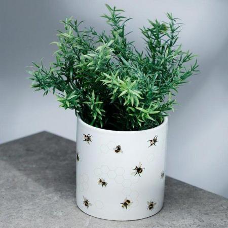 Image 2 of The Nectar Meadows Bee Ceramic Indoor Plant Pot - Large.