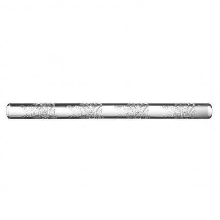 Image 1 of NEW Glass Christmas Rolling Pin never used.Star  snow flake