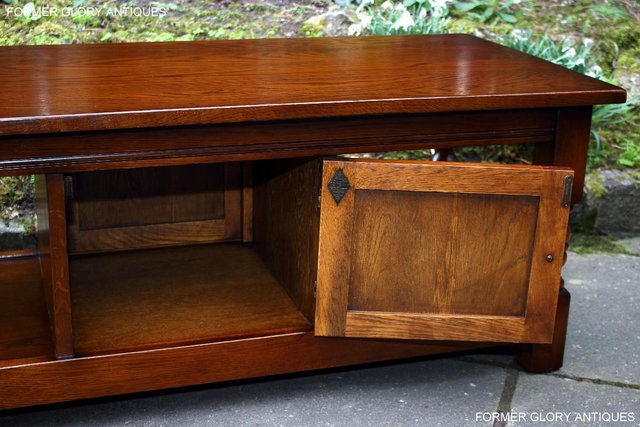 Image 33 of OLD CHARM LIGHT OAK LONG WINE COFFEE TABLE CABINET TV STAND