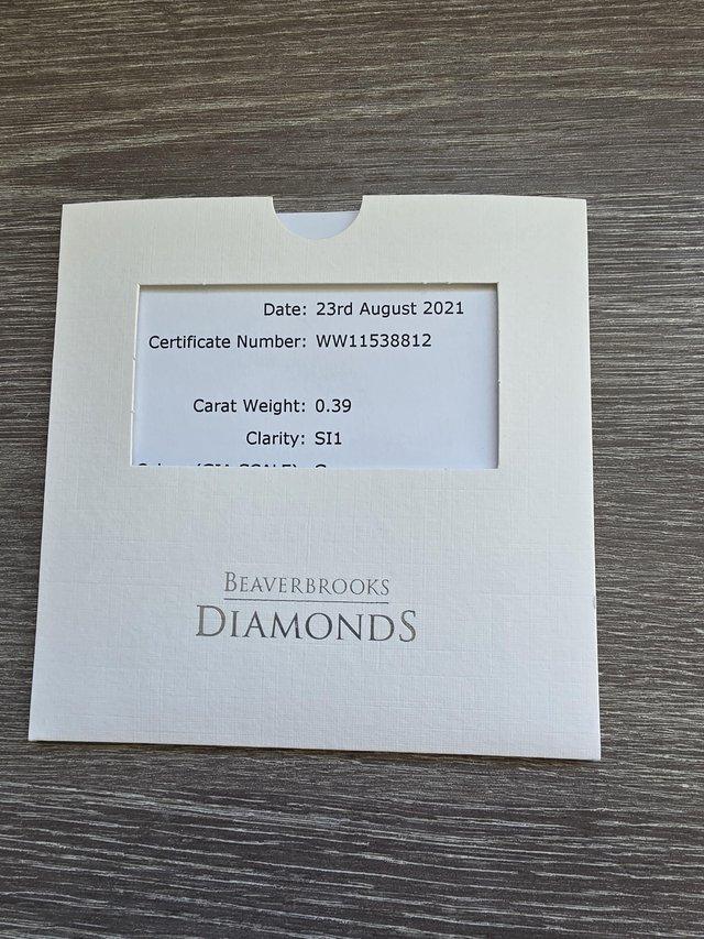 BEAVERBROOKS 18ct WHITE GOLD .39ct DIAMOND ENGAGEMENT RING S — photo 3 of 3