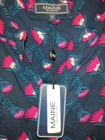 Image 11 of Maine New England Purple Floral Print Tie Side Top Size 12