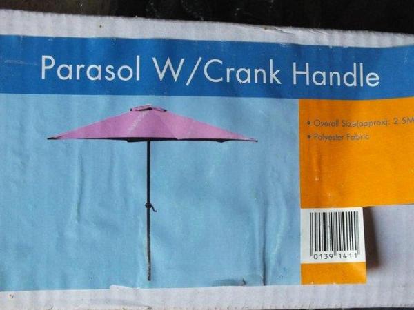 Image 2 of Garden Parasol with Crank Handle (New in Box)