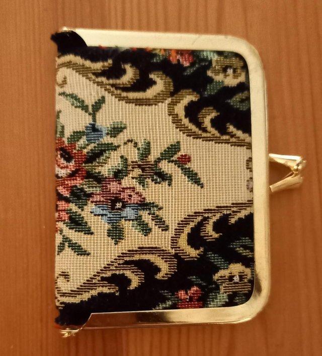 Preview of the first image of Vintage/Retro Floral Tapestry Purse Travel Sewing Kit.