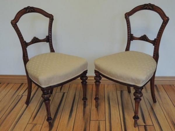Image 7 of Pair of Victorian Walnut Chairs (UK Delivery)