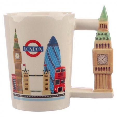 Image 3 of Collectable Big Ben Shaped Handle Ceramic Mug. Free Postage