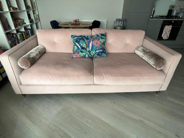 Image 2 of Sofology 4 seater dusky pink sofa