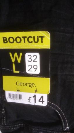 Image 3 of Men's Jeans Black Bootcut size 32W 29L